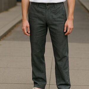 NEW Denim‎ Co. Pure Linen Slim Fit Pants Mens W36 L 34 Gray